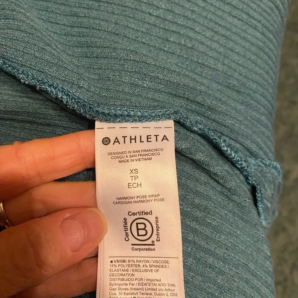 Athleta Teal Ribbed Cardigan - Picture 7 of 8